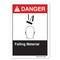 Signmission ANSI Danger, Aluminum, 10" x 7", Landscape, Falling Material, Falling Material OS-DS-A-710-L-19847 - alternate 1
